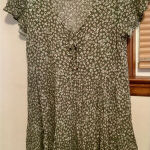 COPY - MAHINA  Floral Green Women's Dress.